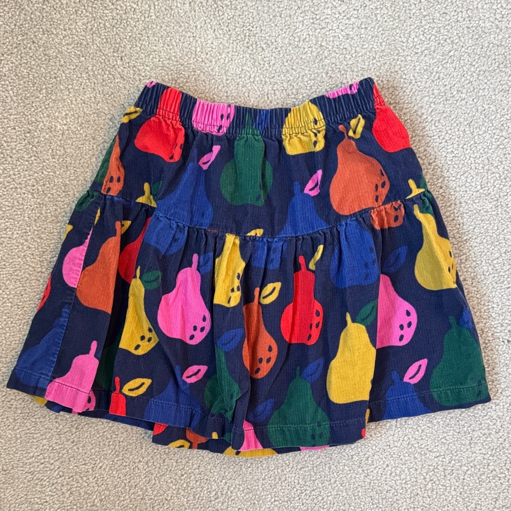 Hanna Andersson Navy Skirt with Multicolor Pear Print